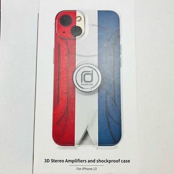 Redroad 3D Stereo Amplifier & Shockproof Clear Case For iPhone 13 6.1” NWOT - Picture 1 of 10